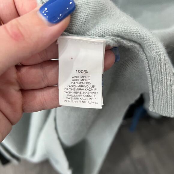 $995 Brunello Cucinelli Sage Teal Cashmere V-Neck Pullover Sweater size Small - Picture 8 of 10